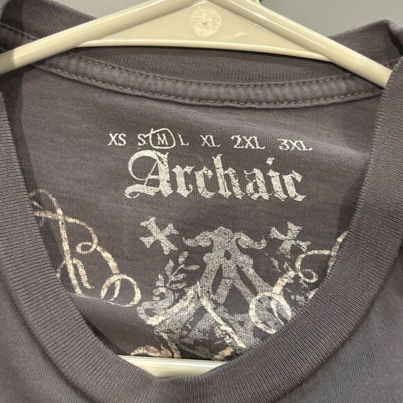 ‼️🔥CRAZY Y2K ARCHAIC AFFLICTION Grey Affliction T-shirt with bold design! 🔥‼️ - Picture 6 of 6